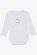 Baby Girl Snap-Button Bodysuit with Love Theme and Kitten Print, White (9 Months-3 Years)