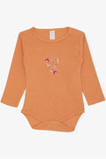 Baby Girl Snap-Button Bodysuit with Ladybug Print and Floral Design, Salmon (9 Months-3 Years)
