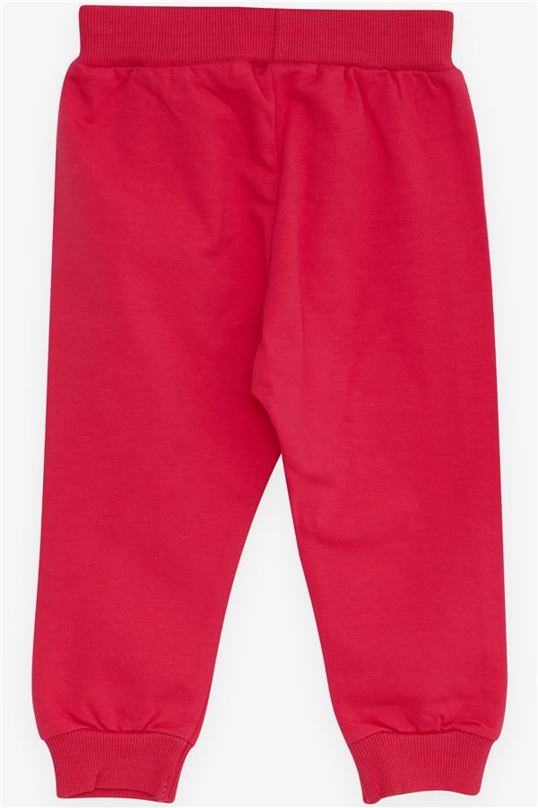 Baby Girl Sweatpants with Elephant Print, Fuchsia (6 Months-1.5 Years)