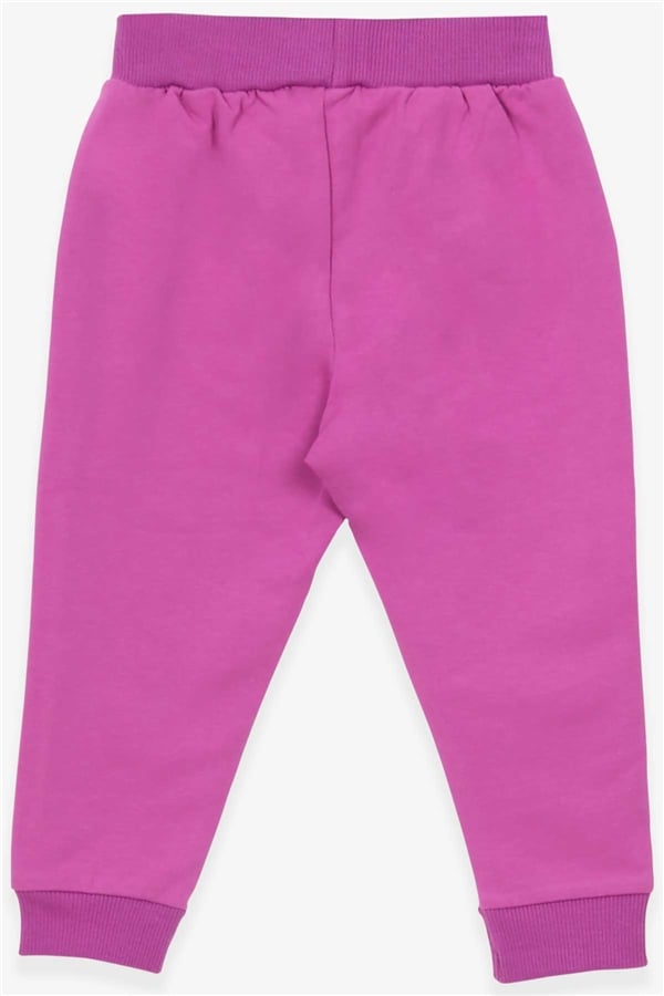 Baby Girl Sweatpants with Cat Print, Lilac (6 Months-1.5 Years)
