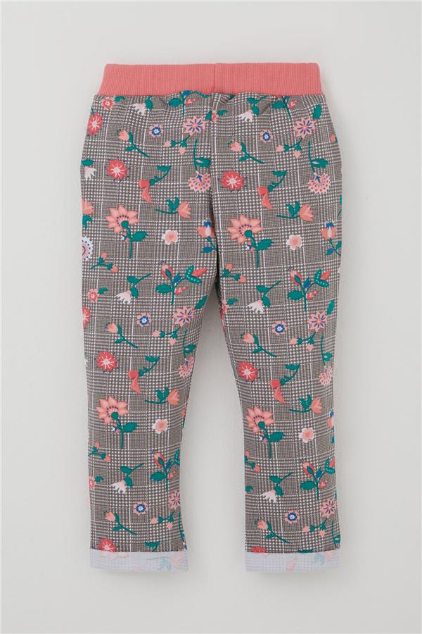 Baby Girl Tracksuit Set Plaid Pattern Flower Garden Mink (9 Months-3 Years)