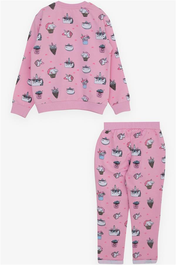Baby Girl Tracksuit Set Princess Dinosaur Pattern Pink (9 Months-3 Years)