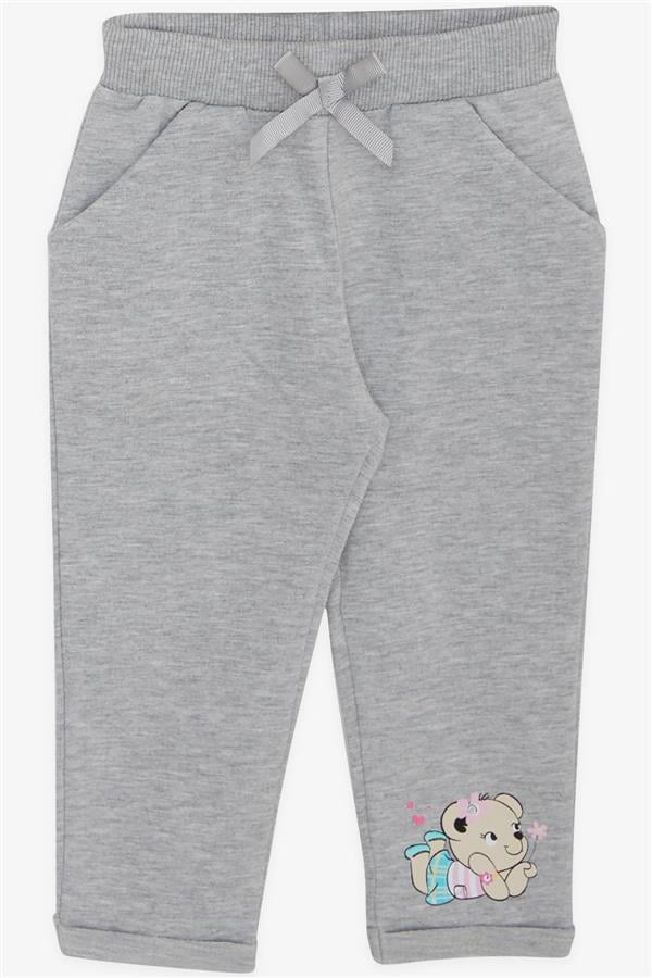 Baby Girl Tracksuit Set Cute Animal Friends Light Grey Melange (4 Months-1.5 Years)