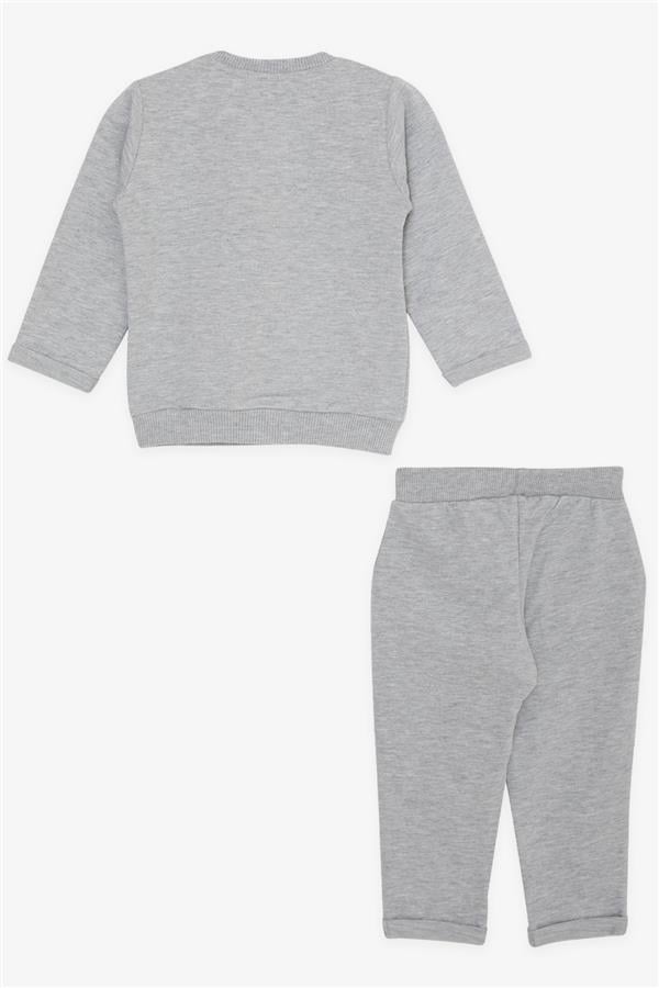 Baby Girl Tracksuit Set Cute Animal Friends Light Grey Melange (4 Months-1.5 Years)