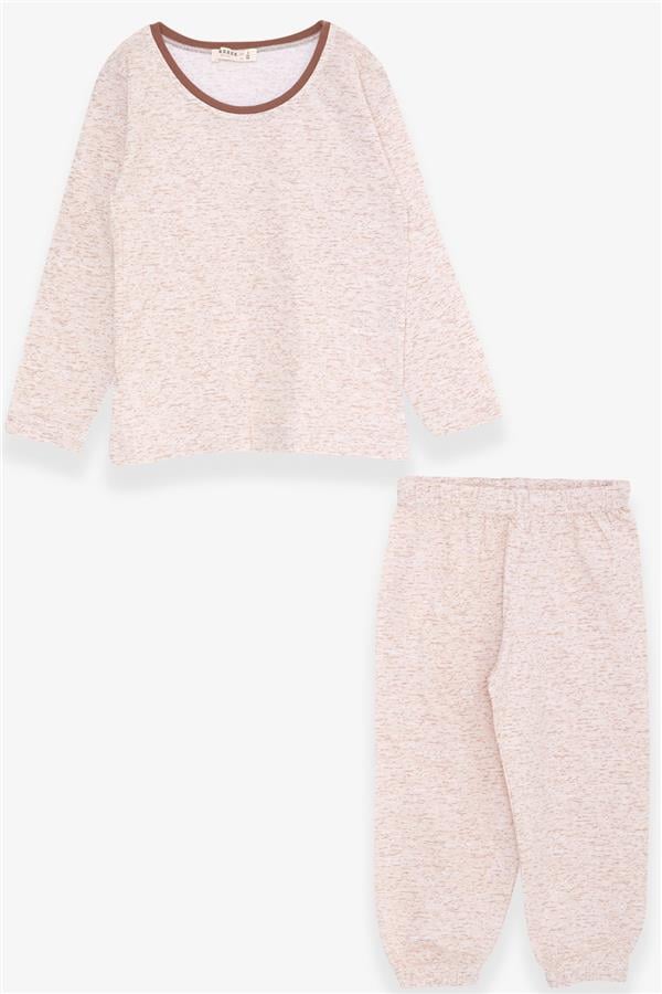 Baby Girl Pajama Set, Patterned Beige Melange (9 Months - 1 Year)