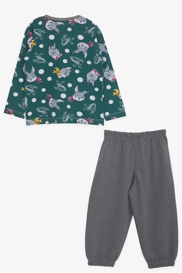 Baby Girl Pajama Set, Bunny Pattern, Green (9 Months-1 Years)