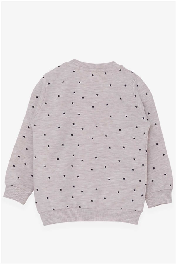 Baby Girl Sweatshirt Happy Kittens Beige Melange (4 Months-1 Years)