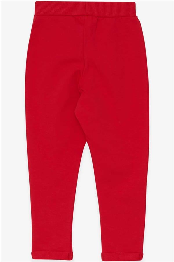 Baby Girl Leggings Pants with Rabbit Embroidery, Pomegranate Blossom (9 Months-1 Years)