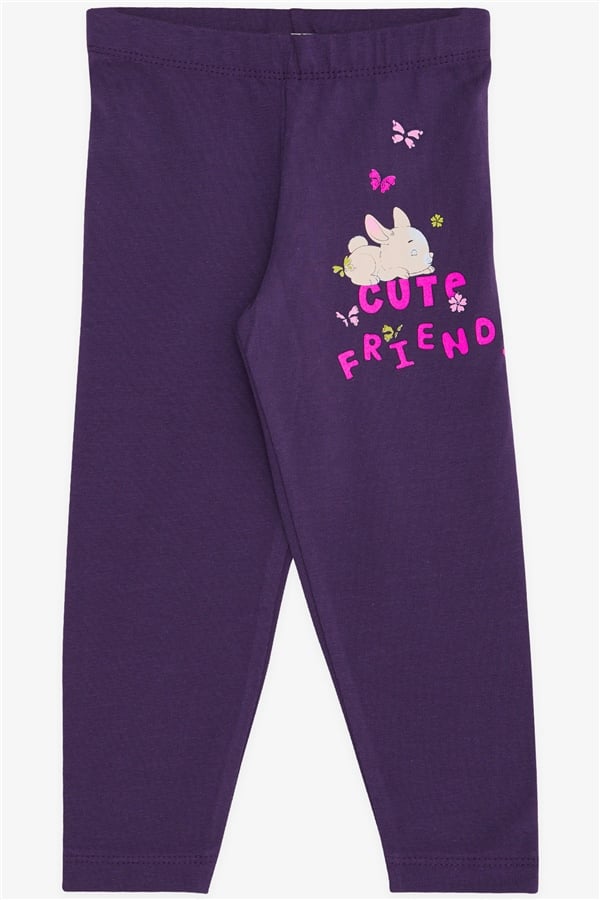 Baby Girl Leggings Set with Rabbit Print, Lilac (9 Months - 1.5 Years)