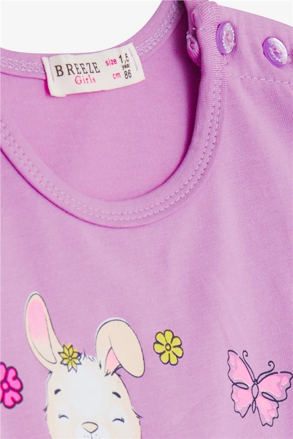 Baby Girl Leggings Set with Rabbit Print, Lilac (9 Months - 1.5 Years)