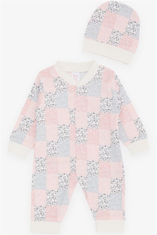Baby Girl Romper, Colorful Patchwork Pattern, Mixed Colors (0-6 Months)
