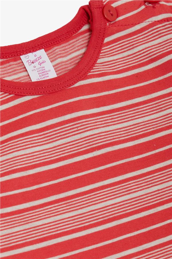 Baby Girl Long-Sleeve T-Shirt, Striped, Pomegranate Blossom (9 Months-1 Years)
