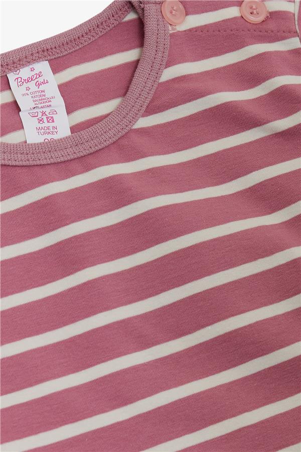 Baby Girl Long-Sleeved T-Shirt, Striped, Rose Pink (9 Months-1.5 Years)