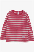 Baby Girl Long-Sleeve T-Shirt with Striped Text Print, Fuchsia (9 Months-1 Years)