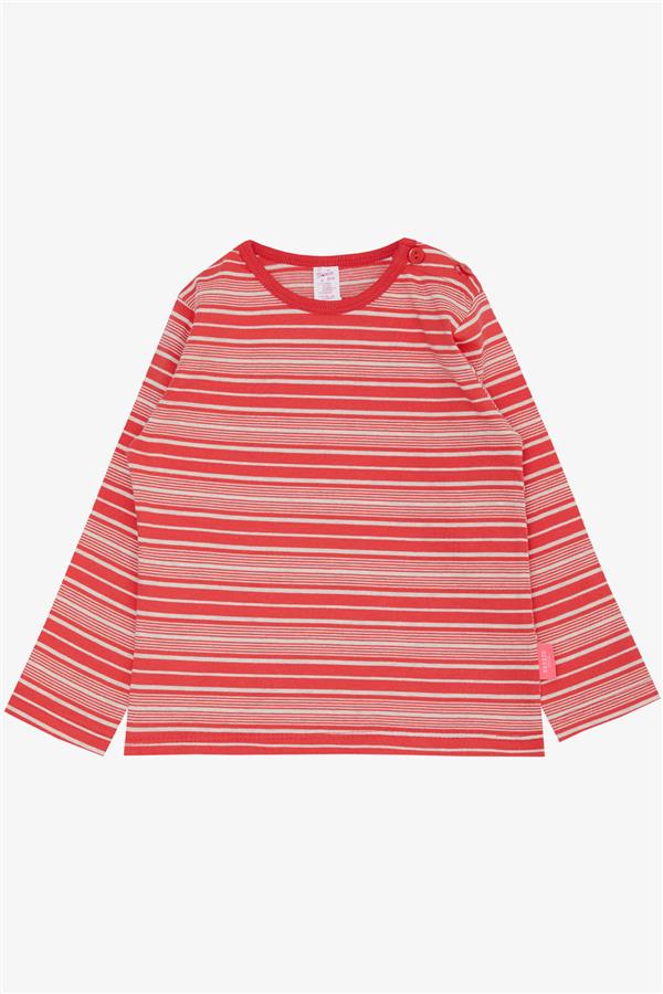 Baby Girl Long-Sleeve T-Shirt, Striped, Pomegranate Blossom (9 Months-1 Years)