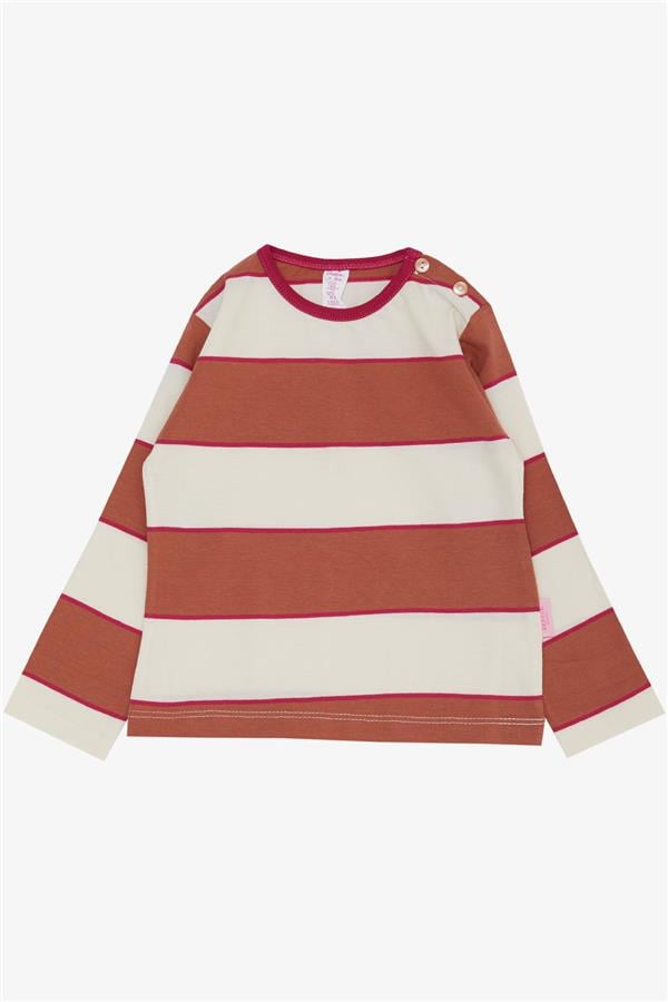 Baby Girl Long-Sleeve T-Shirt, Striped Pattern, Mixed Colors (9 Months-1.5 Years)