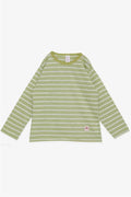 Baby Girl Long-Sleeve T-Shirt, Striped, with Teddy Bear Print, Pistachio Green (9 Months-1 Years)