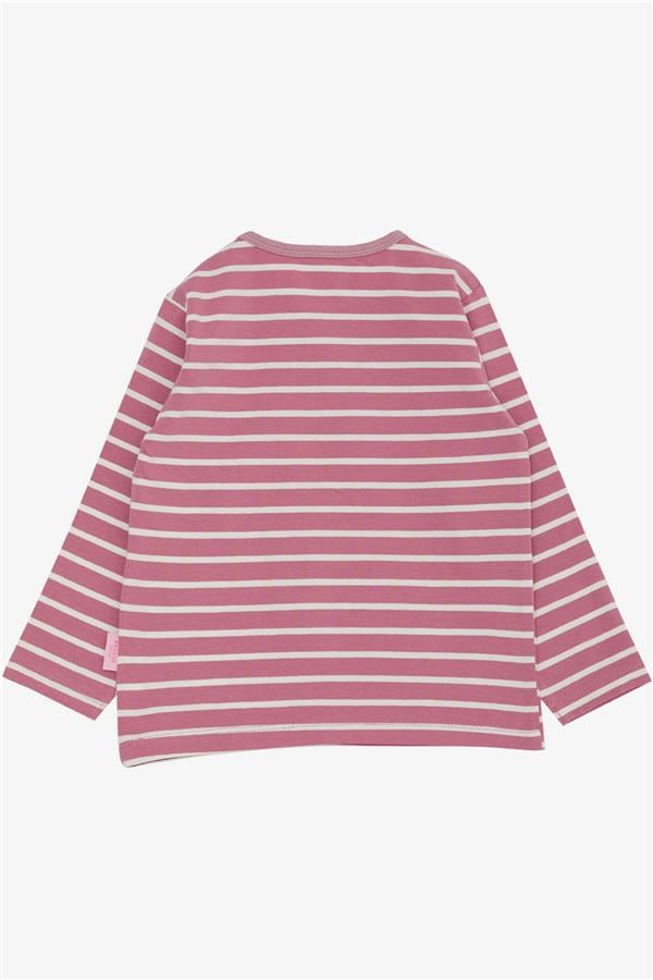 Baby Girl Long-Sleeved T-Shirt, Striped, Rose Pink (9 Months-1.5 Years)