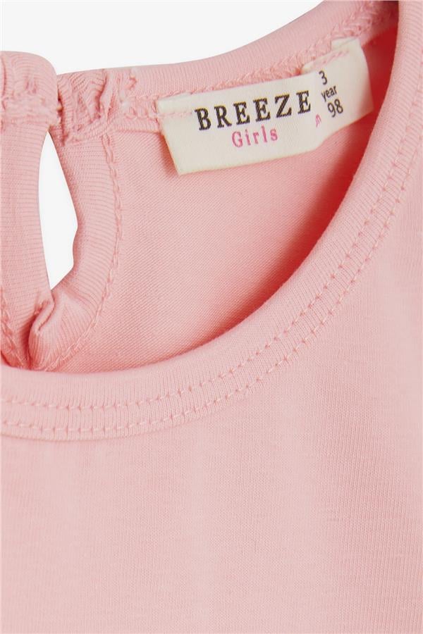 Baby Girl Long-Sleeve T-Shirt with Dancer Girl Print, Lace Trim, Powder Pink (9 Months-2 Years)
