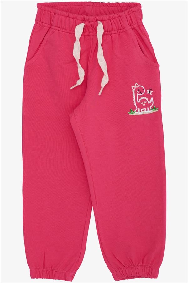 Baby Girl Bottom Cute Dinosaur & Butterfly Embroidered Print Pink (1-1.5 Years)