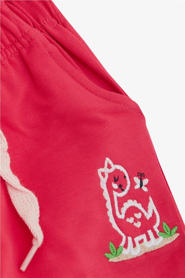 Baby Girl Bottom Cute Dinosaur & Butterfly Embroidered Print Pink (1-1.5 Years)