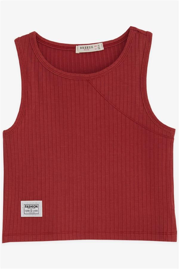 Girls' Sleeveless T-Shirt with Emblem and Rhinestone Embellished Tile (Ages 9-14)