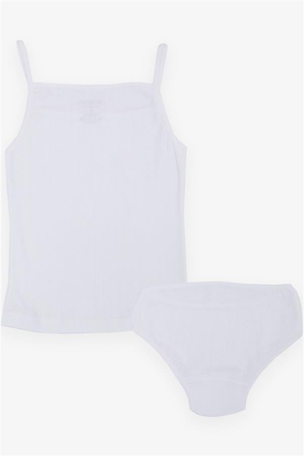 Girls' Athletic & Brief Set, Jacquard, White (Ages 3-11)