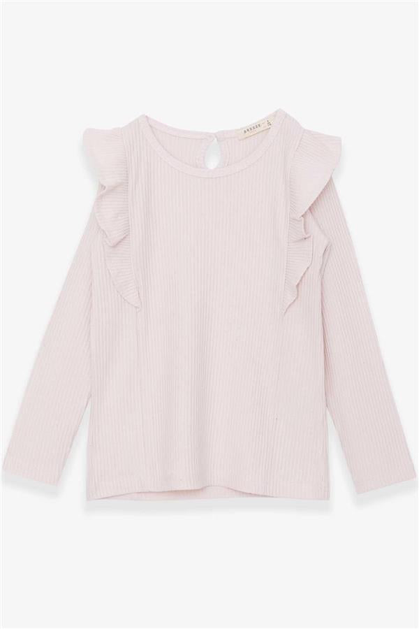 Girls' Cream Blouse with Ruffles (Ages 6-12)