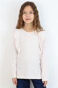 Girls' Cream Blouse with Ruffles (Ages 6-12)