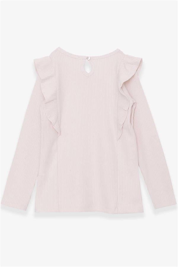 Girls' Cream Blouse with Ruffles (Ages 6-12)