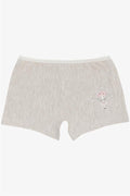 Girls' Boxer Shorts with Ballerina Girl Print, Beige Melange (Ages 5)