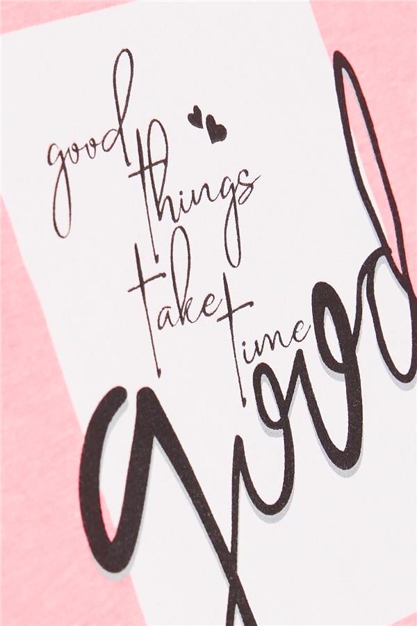 Girls' Crop T-Shirt with Text Print, Side Slits, Neon Pink (Ages 9-14)