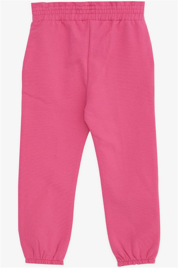 Girls' Sweatpants with Elastic Waistband and Pockets, Fuchsia (1-1.5 Years)