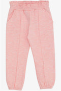 Girls' Sweatpants with Elastic Waistband and Pockets, Salmon Melange (1-1.5 Years)