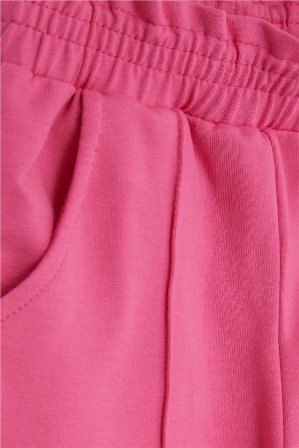 Girls' Sweatpants with Elastic Waistband and Pockets, Fuchsia (1-1.5 Years)