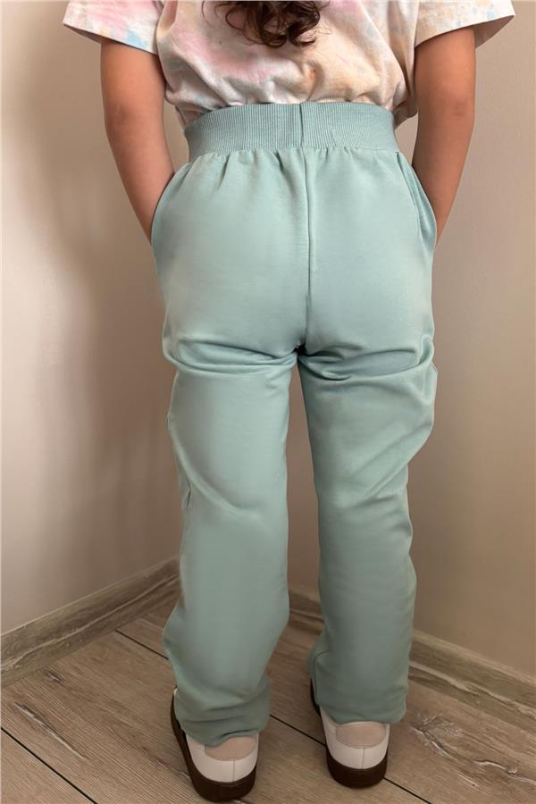Girls' Sweatpants with Chima Stitching Detail and Pockets, Aqua Green (Ages 3-7)