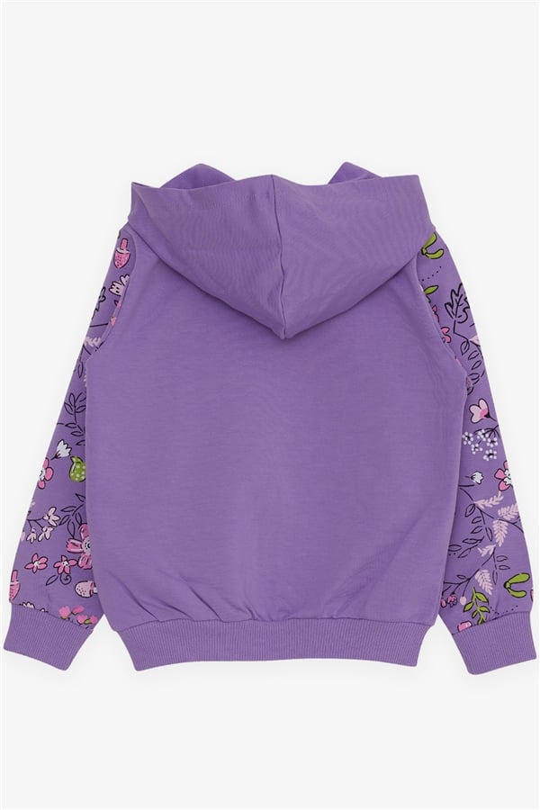 Baby Girl Cardigan with Floral Print, Lilac (1-1.5 Years)