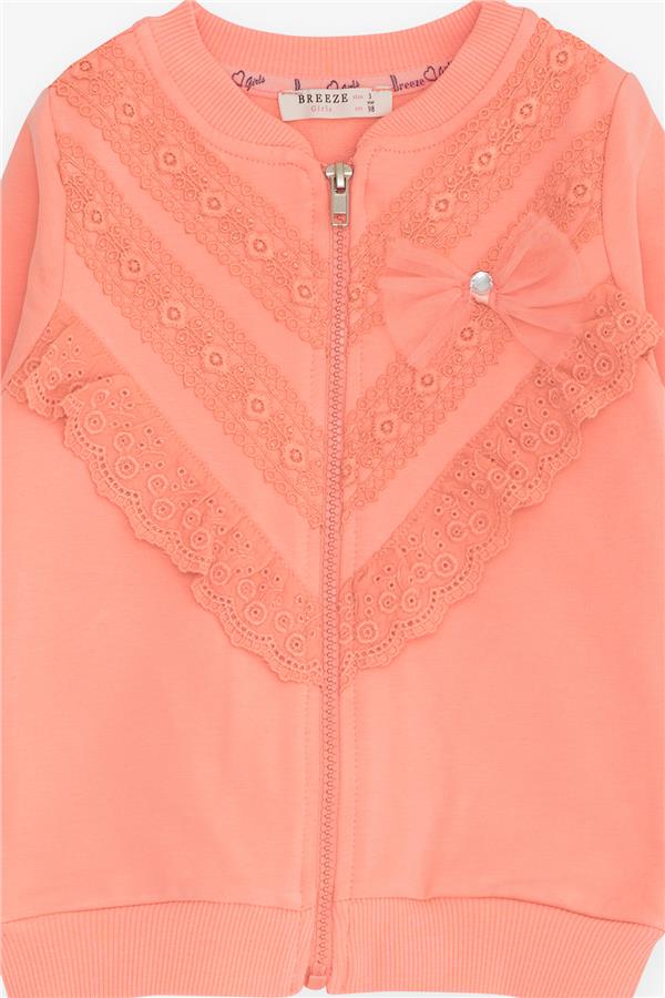 Girls' Guipure Salmon Cardigan (Ages 3-6)