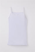 Girl's Thin Strap Camisole with Lace, White (3 Years)