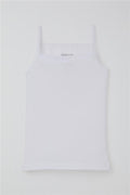 Girls' Thin Strap Camisole with Lace, White (Ages 3-7)