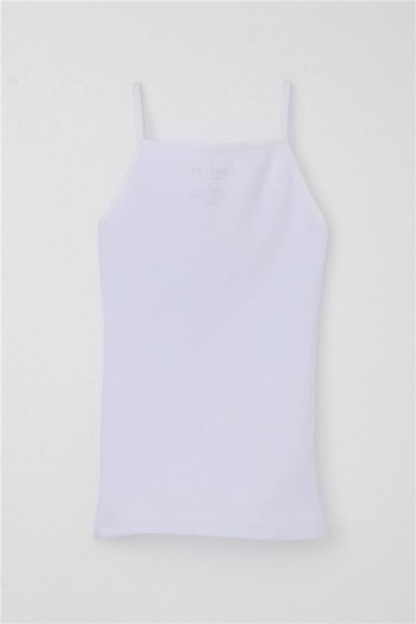 Girl's Thin Strap Camisole with Lace, White (3 Years)