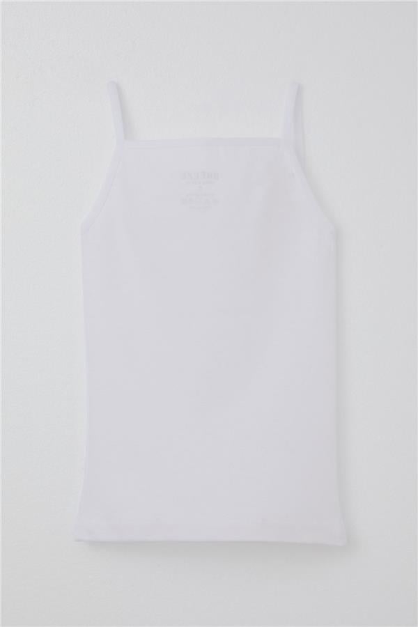 Girls' Thin Strap Camisole with Lace, White (Ages 3-7)