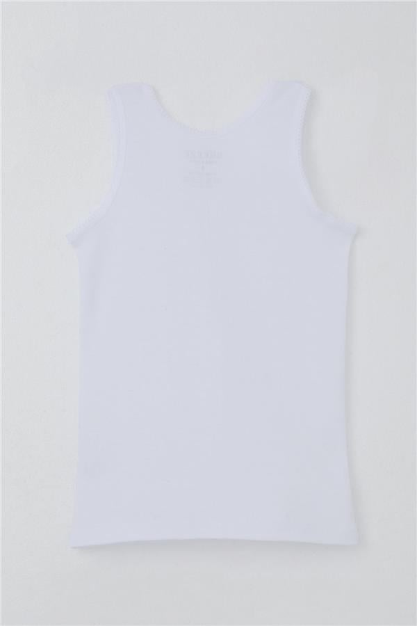 Girls' Thick-Strapped Tank Top, White (Ages 5)