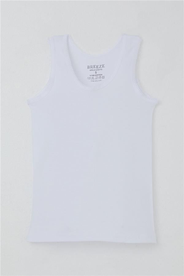 Girls' Thick-Strapped Tank Top, White (Ages 5)