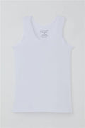 Girls' Thick-Strapped Tank Top, White (Ages 5)