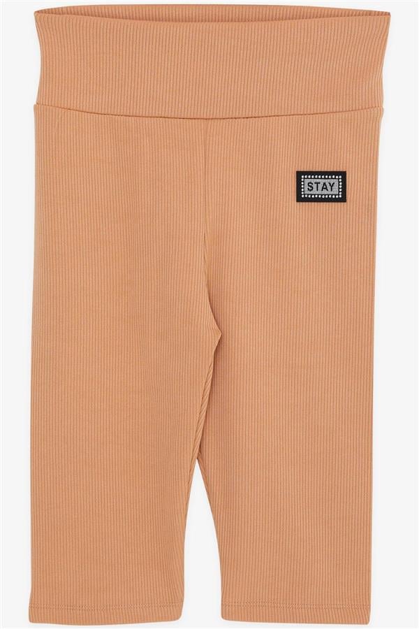 Girls' Capri Leggings with Embellished Embellished Embellishing, Light Brown (Ages 9-14)