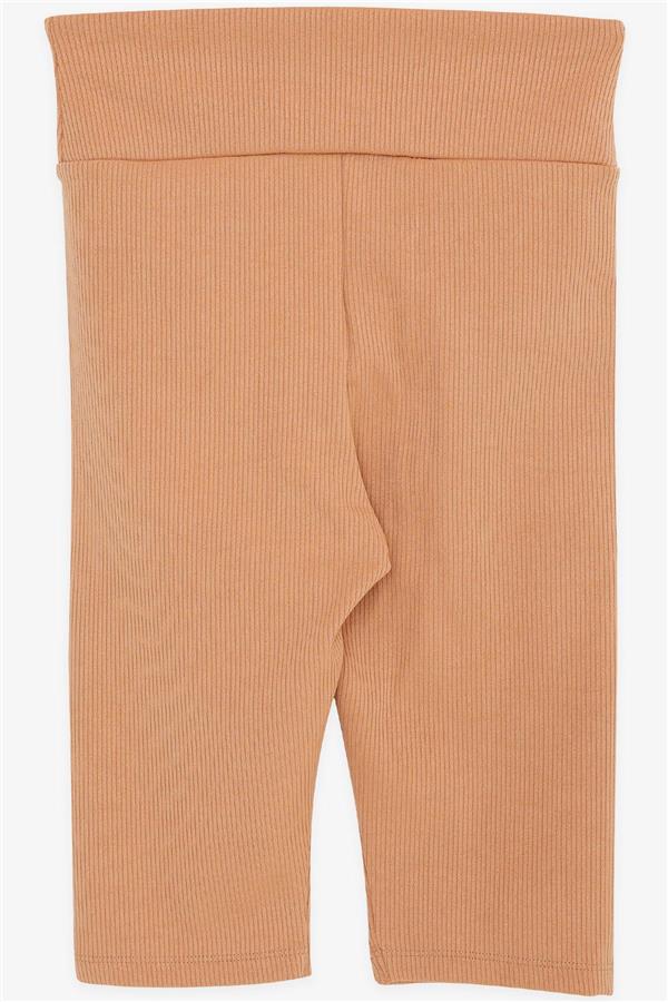 Girls' Capri Leggings with Embellished Embellished Embellishing, Light Brown (Ages 9-14)
