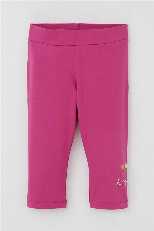 Girls' Capri Leggings Set, Girl's Print, Light Grey Melange (1-4 Years)