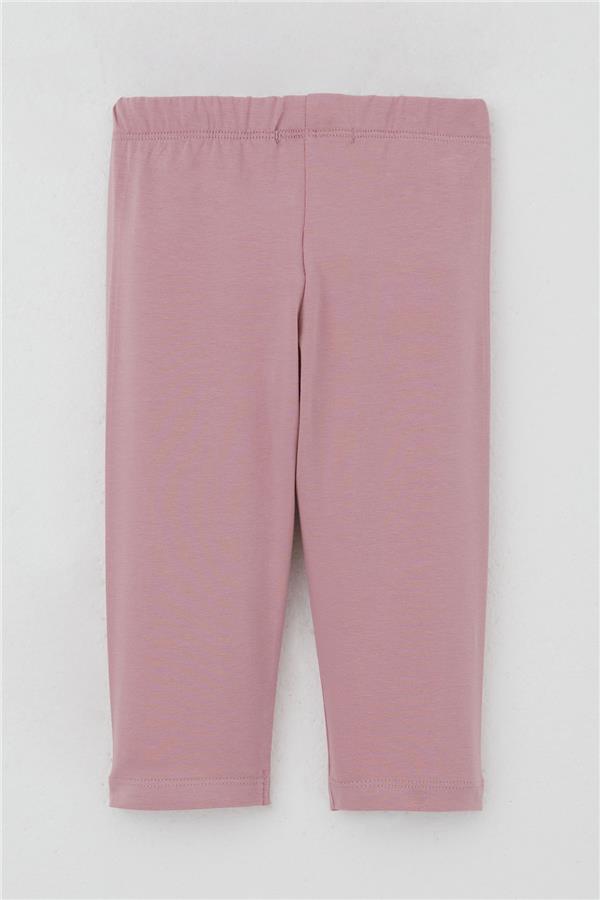 Girls' Capri Leggings Set, Pink with Floral Girl Print (1.5-5 Years)
