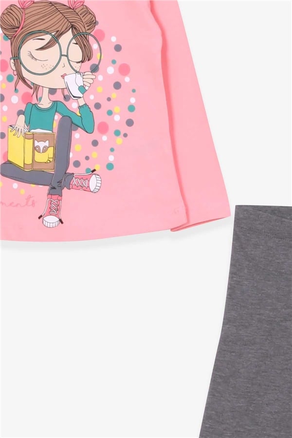 Baby Girl Capri Leggings Set, Girl Print, Powder Pink (1.5-2 Years)